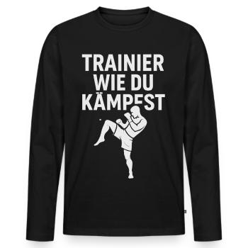 Martial Arts Motif Design - Men's Premium Organic Long Sleeve Shirt - black - Front - Nico (187cm)