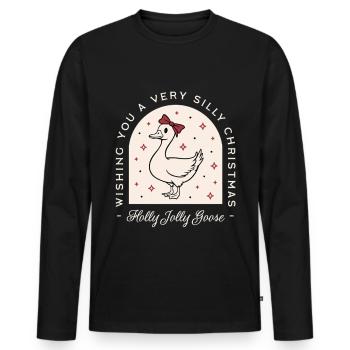 Dumme Gans Weihnachten lustige Bauernhoftier Grüße - Männer Premium Bio Langarmshirt - Schwarz - Vorne - Nico (187cm)