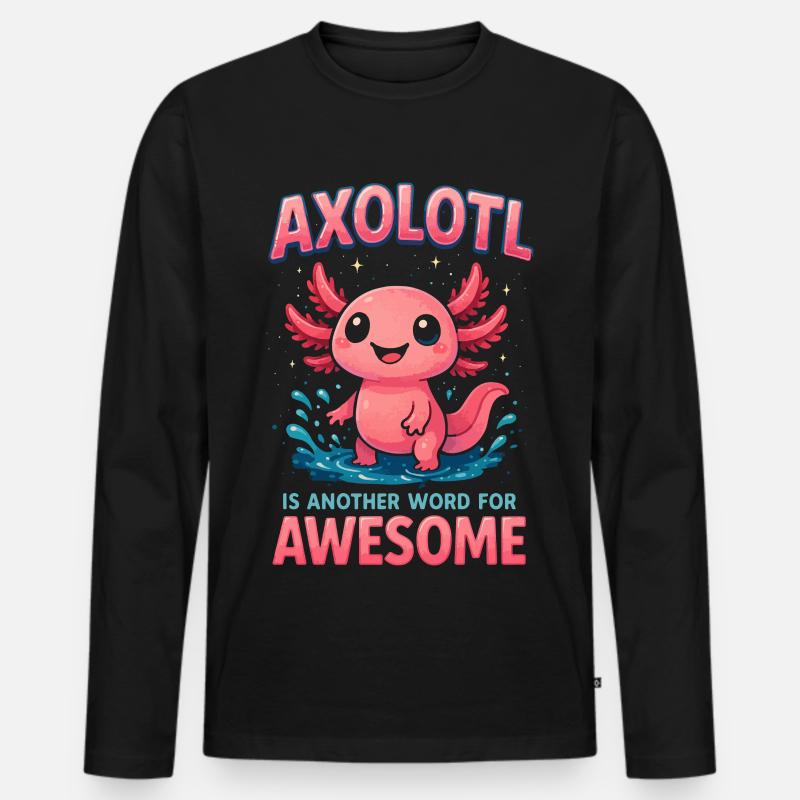 Axolotl - Männer Premium Bio Langarmshirt - Schwarz
