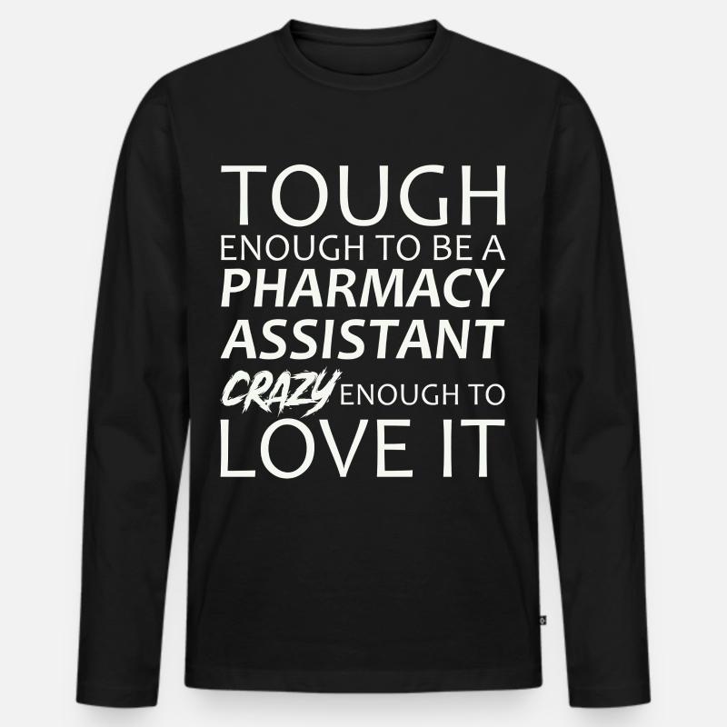 Pharmacy assistant Crazy - Männer Premium Bio Langarmshirt - Schwarz