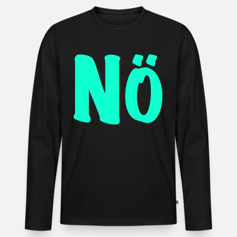NÖ - null Bock - anti - dagegen - Männer Premium Bio Langarmshirt - Schwarz