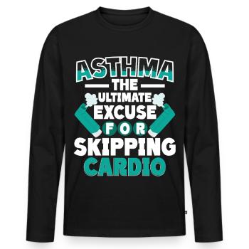 Asthme Asthmatiques Sauter Cardio - T-shirt manches longues Premium bio Homme - noir - Devant - Nico (187cm)
