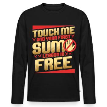 Lutteur de sumo Lutte japonaise Nagoya - T-shirt manches longues Premium bio Homme - noir - Devant - Nico (187cm)