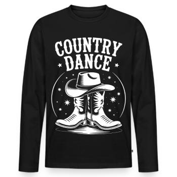 Country Dance Western Motif - Männer Premium Bio Langarmshirt - Schwarz - Vorne - Nico (187cm)