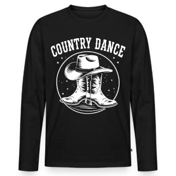 Country Dance Illustration - Männer Premium Bio Langarmshirt - Schwarz - Vorne - Nico (187cm)