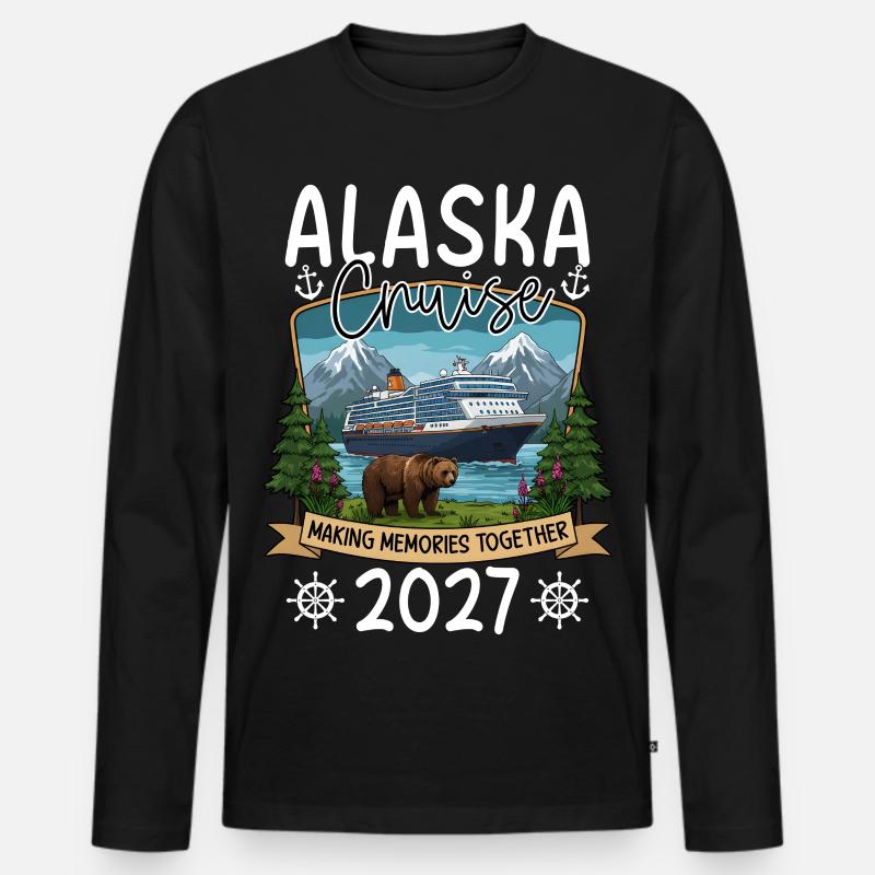 Alaska Kreuzfahrt Erinnerungsdesign - Männer Premium Bio Langarmshirt - Schwarz