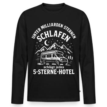 Camping sous un milliard d’étoiles amusant campeur - T-shirt manches longues Premium bio Homme - noir - Devant - Nico (187cm)