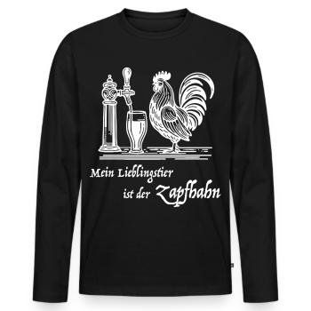 Mein Lieblingstier ist der Zapfhahn – Bier Humor - Männer Premium Bio Langarmshirt - Schwarz - Vorne - Nico (187cm)