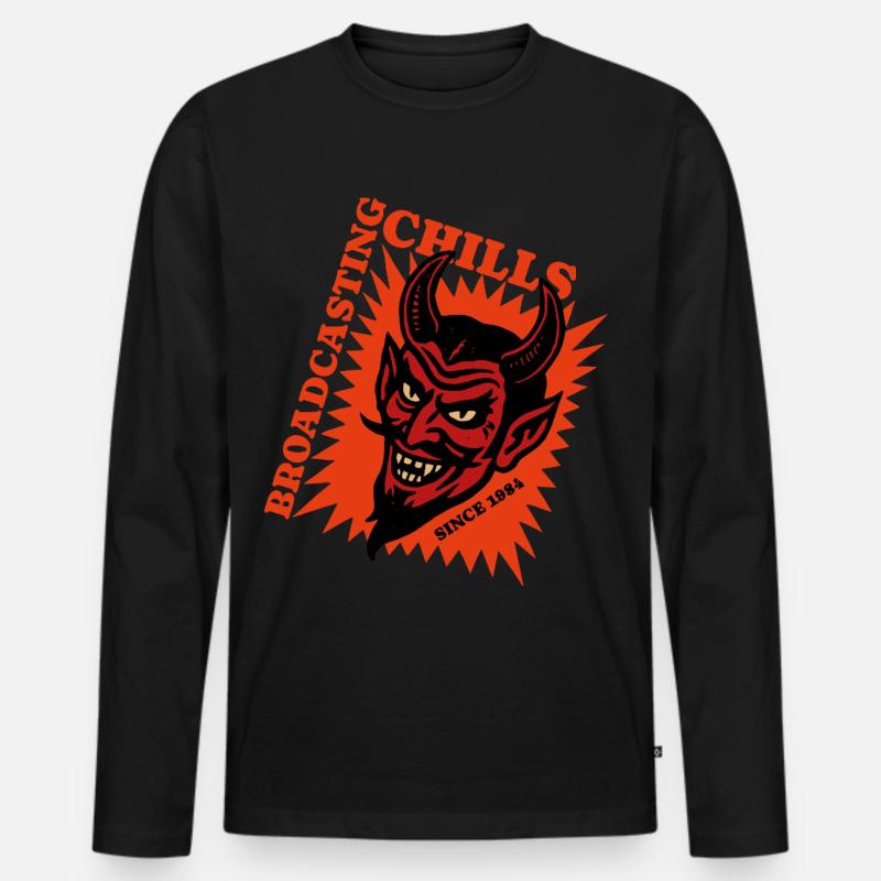 Broadcasting Chills - Devil - Teufel - Men's Premium Organic Long Sleeve Shirt - black