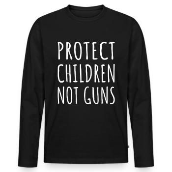 Protégeons les enfants, pas les armes à feu - End Gun Violence I - T-shirt manches longues Premium bio Homme - noir - Devant - Nico (187cm)