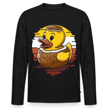 Süßer Entenküken auf Kokosnuss - T-shirt manches longues Premium bio Homme - noir - Devant - Nico (187cm)