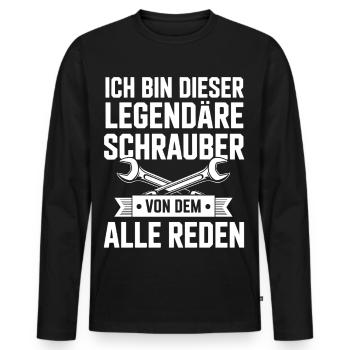 I'm this legendary mechanic - Men's Premium Organic Long Sleeve Shirt - black - Front - Nico (187cm)