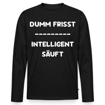 Stupid Eats - Intelligent Drinks - Men's Premium Organic Long Sleeve Shirt - black - Front - Nico (187cm)