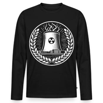 Conception de centrales nucléaires – Énergie pure - T-shirt manches longues Premium bio Homme - noir - Devant - Nico (187cm)