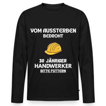 Funny Craftsman T-Shirt for 30th Birthday - Men's Premium Organic Long Sleeve Shirt - black - Front - Nico (187cm)