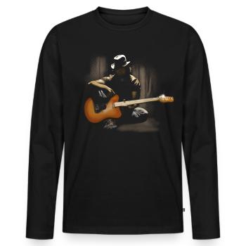 Gitarrist - Männer Premium Bio Langarmshirt - Schwarz - Vorne - Nico (187cm)