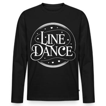 Line Dance Motivational Design - Men's Premium Organic Long Sleeve Shirt - black - Front - Nico (187cm)