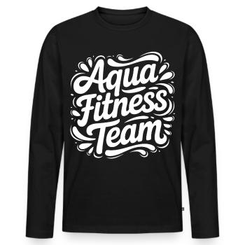 Lettrage d’équipe d’aquaforme - T-shirt manches longues Premium bio Homme - noir - Devant - Nico (187cm)