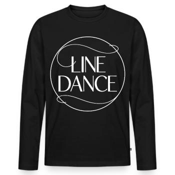 Line Dance Motivational Design - Men's Premium Organic Long Sleeve Shirt - black - Front - Nico (187cm)