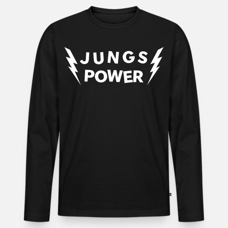Jungs Power - Männer Premium Bio Langarmshirt - Schwarz