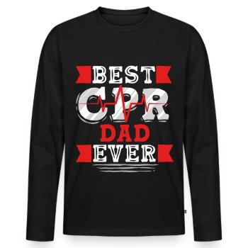 CPR Instructor Father Resuscitation Emergency Physician - Men's Premium Organic Long Sleeve Shirt - black - Front - Nico (187cm)