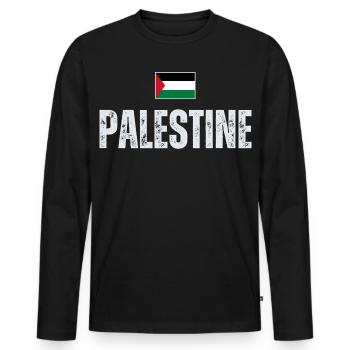 Palestinian flag, Palestinian patriot - Men's Premium Organic Long Sleeve Shirt - black - Front - Nico (187cm)