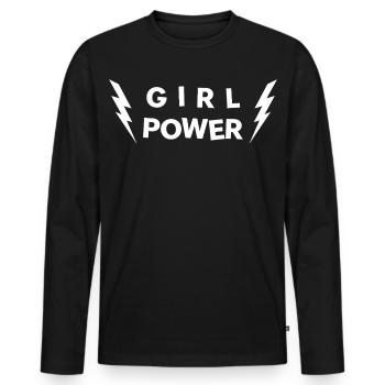 GIRL POWER - Lucky Charm - Men's Premium Organic Long Sleeve Shirt - black - Front - Nico (187cm)