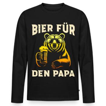 Beer drinkers BEER FOR DAD Fathers Funny - Men's Premium Organic Long Sleeve Shirt - black - Front - Nico (187cm)