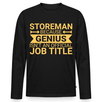 Storeman Genius - Männer Premium Bio Langarmshirt - Schwarz - Vorne - Nico (187cm)