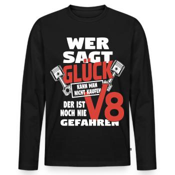 V8 muscle-car power - Men's Premium Organic Long Sleeve Shirt - black - Front - Nico (187cm)