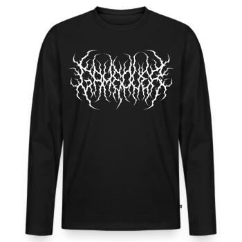 Death Metal Game Over Text Shirt - T-shirt manches longues Premium bio Homme - noir - Devant - Nico (187cm)