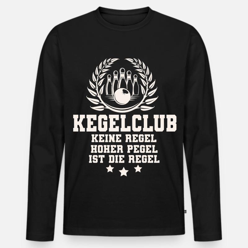 Kegeln - Männer Premium Bio Langarmshirt - Schwarz