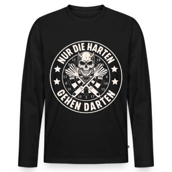 fléchettes - T-shirt manches longues Premium bio Homme - noir - Devant - Nico (187cm)