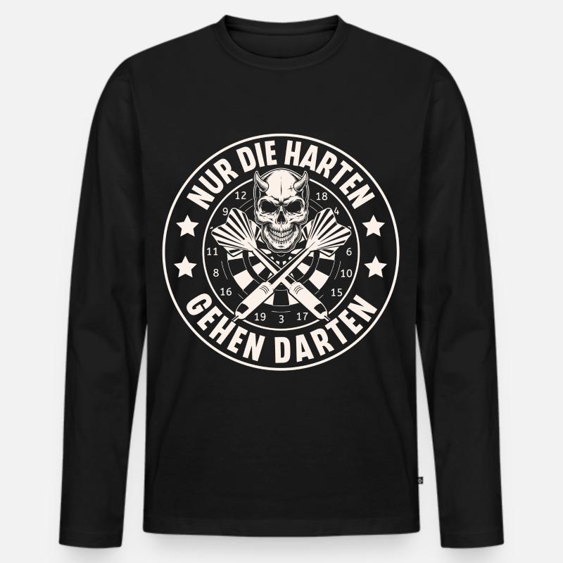 Darts - Männer Premium Bio Langarmshirt - Schwarz