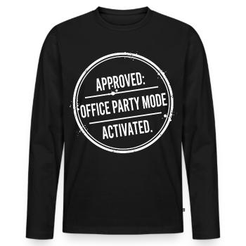 Office Party Mode Enabled - Men's Premium Organic Long Sleeve Shirt - black - Front - Nico (187cm)