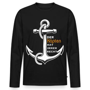 The captain is always right - Men's Premium Organic Long Sleeve Shirt - black - Front - Nico (187cm)