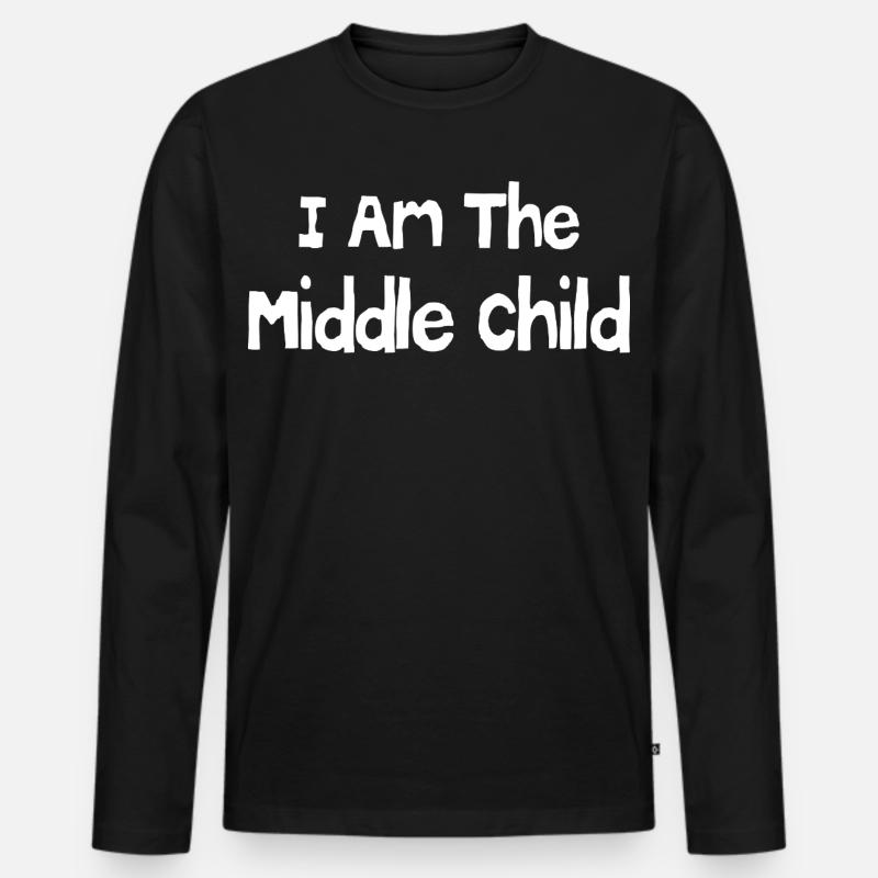 Ich bin das mittlere Kind - Männer Premium Bio Langarmshirt - Schwarz