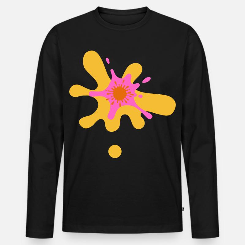 Kunstvolles Farbexplosion Design - Männer Premium Bio Langarmshirt - Schwarz