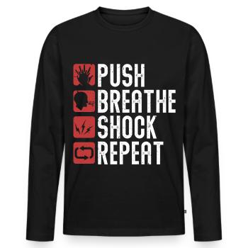 CPR instructor resuscitation emergency doctor - Men's Premium Organic Long Sleeve Shirt - black - Front - Nico (187cm)