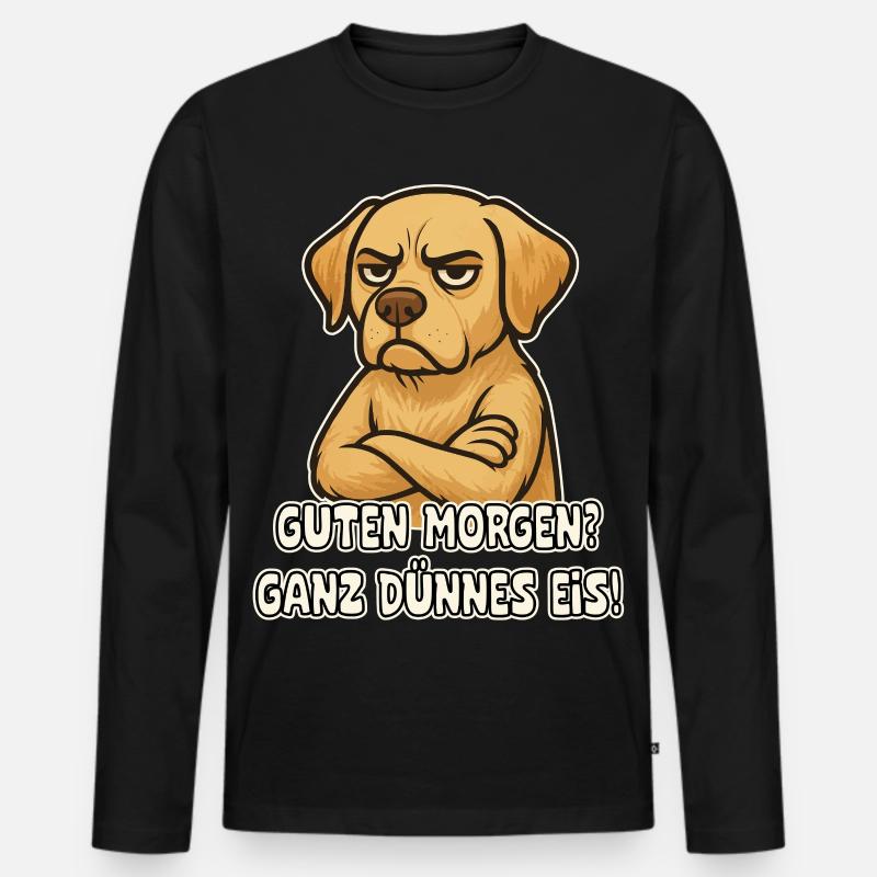 Sarkastischer Hund Labrador - Männer Premium Bio Langarmshirt - Schwarz