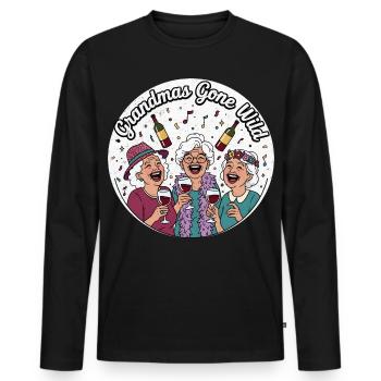 Grandmas Gone Wild - Männer Premium Bio Langarmshirt - Schwarz - Vorne - Nico (187cm)