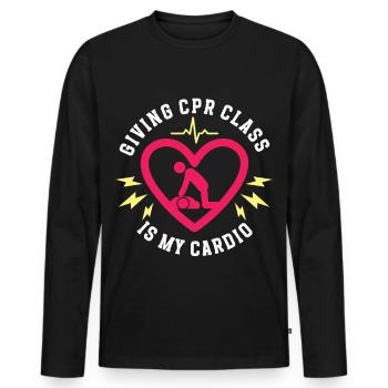 CPR instructor resuscitation emergency doctor - Men's Premium Organic Long Sleeve Shirt - black - Front - Nico (187cm)
