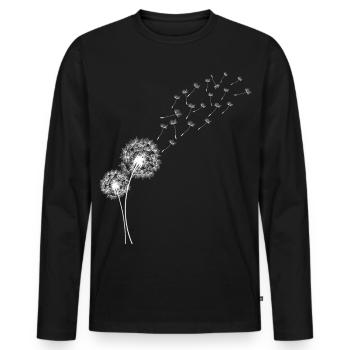 Dandelion Dandelion Flowers in Flight - Men's Premium Organic Long Sleeve Shirt - black - Front - Nico (187cm)
