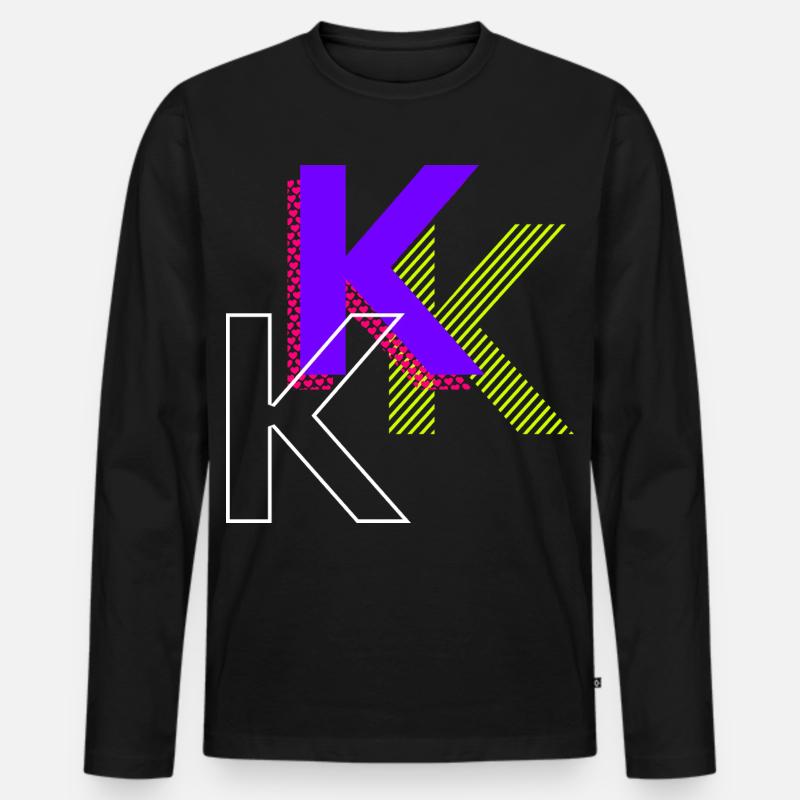 k - Progettazione di graffiti - Maglia a manica lunga ecologica premium da uomo - nero