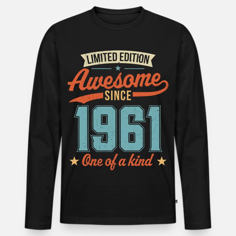 Großartig seit 1961 - Männer Premium Bio Langarmshirt - Schwarz