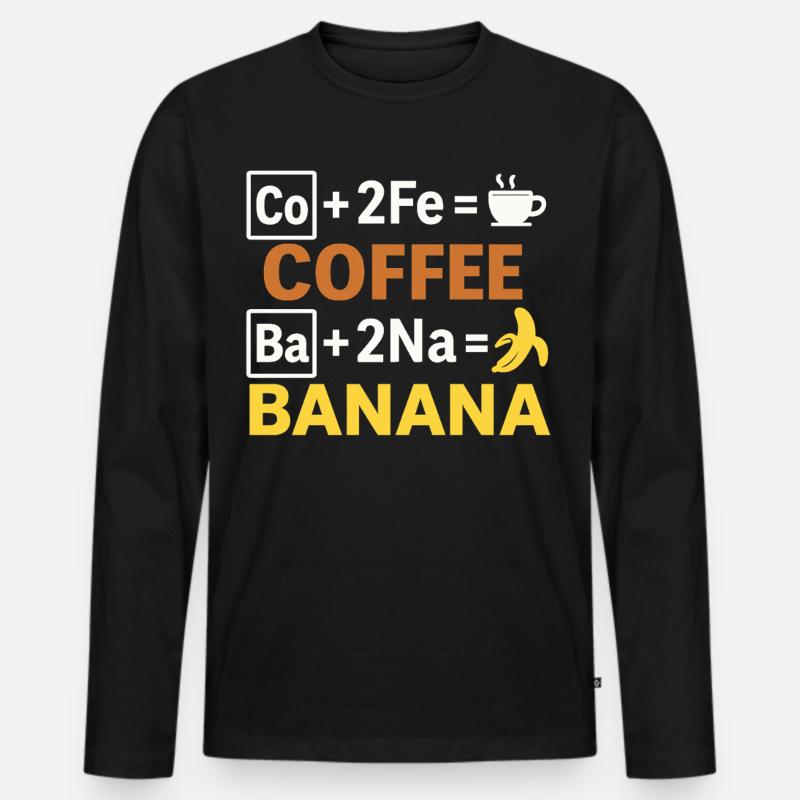 Kaffee-Bananen-Gleichung - Männer Premium Bio Langarmshirt - Schwarz