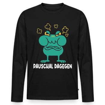 Lustiges Büro Geschenk Morgenmuffel Kollege - Männer Premium Bio Langarmshirt - Schwarz - Vorne - Nico (187cm)