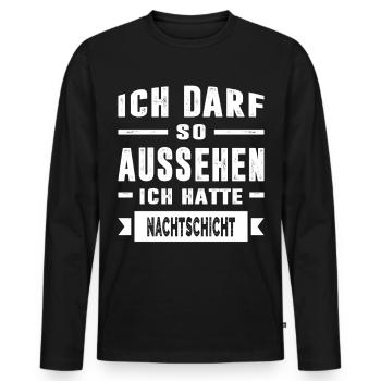 Nachtschicht Geschenk Schichtarbeit Frauen Männer - Männer Premium Bio Langarmshirt - Schwarz - Vorne - Nico (187cm)