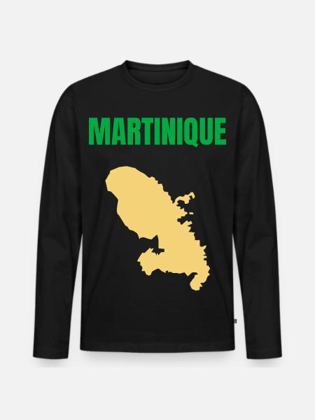 Martinique – West Indies T-shirt - Men's Premium Organic Long Sleeve Shirt - black