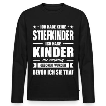 Stiefvater Geschenk Bonus Papa Stiefelmutter - Männer Premium Bio Langarmshirt - Schwarz - Vorne - Nico (187cm)